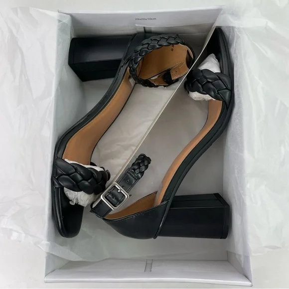 NEW DV Dolce Vita Hassa Heeled Sandal Black Braided Straps‎ - Picture 7 of 14